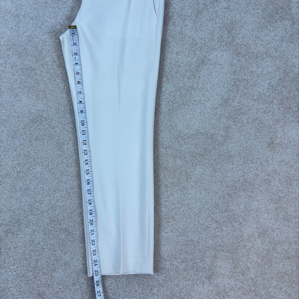 Theory Ivory Admiral Crepe HW Slim Crop Tapered Trousers Size 0 O0109229 - Picture 7 of 8